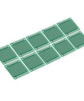 Top view of 24 Pack 1.2 Inch By 1.2 Inch Single Sided Perfboard Prototyping PCBs Green FR4 For DIY Soldering And Electronics Projects 0.1 Inch
