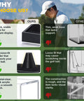 Comparison chart of Clear Acrylic Golf Ball Display Case With Secure Locking System vs other cases, showing durability and clarity.