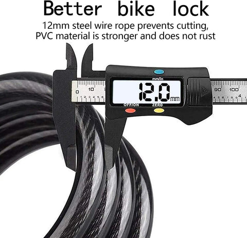 Keyless 5 Digit Resettable Cable Lock For Scooters Bikes And Motorcycles Heavy Duty Anti Theft Security Easy Code Access Portable Weather Ready Great For Students Commuters And Everyday Riders