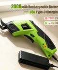 Cordless Electric Fabric Scissors With Rechargeable Power Shears Features A Solid Grip That Lets You Slice Through Tough Materials Like Butter While Delivering Precision Trims For Quilting And Upholstery Work When You Need Heavy Duty Muscle Without The, showing battery details and charging indicator.