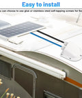 Waterproof Solar Cable Entry Gland Double Pass Through For All Cable Types 2mm2 To 6mm2 White installed on RV roof with solar panel