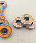 Close-up of ABEC11 bearings for Six Pack 110mm Outdoor Inline Skate Wheels With ABEC11 Bearings 88A Urethane High Rebound For Exceptional Speed And Smooth Rolling Durable Replacement Set For All Weather Outdoor Skating On Streets And Tracks