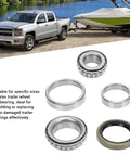 Boat Trailer Wheel Bearing Kit With TB Seal Easy Install for 1 1/16 Inch Axles L68149 L68110 beside truck and boat trailer