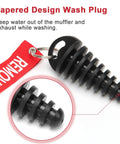 Exhaust Wash Plug For Motorcycles And Dirt Bikes 0.6 To 1.5 Inch thick rubber plug with red tag and tapered design