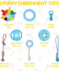 Puppy Play Gym Indoor Dog Playground With 8 Enrichment Toys Hanging Toys PVC Frame Interactive Activity Center For Small Dogs And Puppies Keeps Busy Pups Calm And Happy featuring various toys.