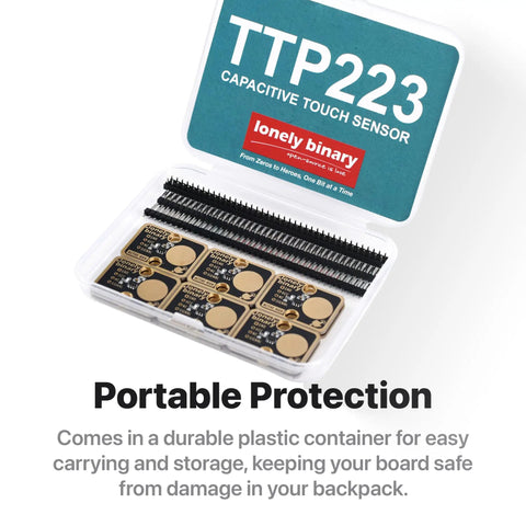 12 Pack TTP223 Capacitive Touch Sensor Modules Gold Edition With Immersion Gold Plating in plastic case for DIY projects