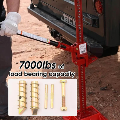 Beefed Up Fix It Kit For Heavy Duty Lift Jacks Replacement FK 1 with pins springs cross pins link bolt nut supporting a Hi-Lift jack
