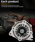 110 Amp 12 Volt Alternator Replacement Drop In For Mazda 6 2009 To 2013 3.7L And Mazda CX 9 2007 To 2015 3.5L And 3.7L With 6 Groove Pulley CW Rotation Durable Auto Electrical Part shown with manual testing in background