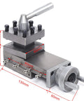 Heavy Duty Cast Iron Lathe Tool Holder With Quick Change Tool Post And Precision Cross Slide Compound featuring scaled handwheel and lever.