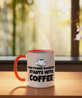 High Power Rocketry Starts With Coffee Mug 11 Ounce Ceramic Cup Orange White With Glossy Finish on a table