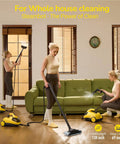 Three women using Heavy Duty Steam Cleaner With 2L Water Tank, 28 Piece All In One Multipurpose Kit in a living room.