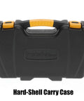 Black hard-shell carry case for All-In-One 15-In-1 Network Tool Kit For Ethernet Cabling Pro Grade RJ45 Crimp Tool Cat5 Cat6