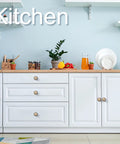 Kitchen with cabinets featuring the Four Piece Round Cabinet Knob Set For Kids Drawer Pulls With Screws Stylish Cupboard Handles.