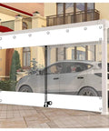 Badass Heavy Duty Clear Vinyl Curtains Featuring Solid Zipper And Steel Grommets For Pergolas And Gazebos Waterproof White Transparent Rain Side Panels Game Changing Tarpaulin 5X7 Feet displayed in a gazebo setting.