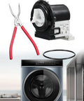 Washer Drain Pump Motor Assembly 4681EA2001T For Washing Machine Drainage Fixes, Easy No Fuss Replacement Part, Quiet Operation, Low Noise, Prevents Leaks, Compatible With Most Front And Top Loaders; black plastic pump with pliers