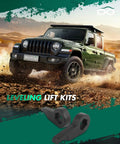 Front Lift Kit 1 To 3 Inch For Ford Ranger 1998 2011 Four Wheel Drive And Ranger Edge Sport 2WD Torsion Bar Suspension Only Leveling Kit with image of a green off-road vehicle.