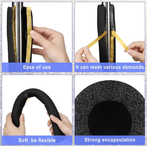 12 Pack Foam Pipe Insulation Tubes For Hot And Cold Water Lines, 1.5 Inch Diameter, pre-slit self-adhesive wrapping application