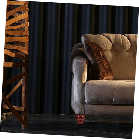 Two Pack Sturdy Wood Furniture Legs For Sofa, Table, And More With Noise Reduction Design shown supporting a sofa in living room decor