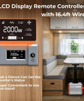 LCD remote controller for 2000W True Sine Wave Inverter For 12V To 110 And 120V Off Grid Power RV Ready with 16.4ft wire