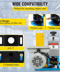 GFJYKDL Compact Electric Wire Stripping Machine For Copper Recycling showing wire range and feeding holes for efficient cable work.