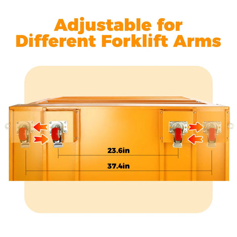 Heavy Duty Forklift Safety Cage With 1400 Lbs Capacity Rock Solid Steel Aerial Lift Basket, adjustable for different forklift arms.
