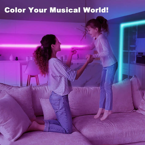 Led Strip Lights 200ft Two Rolls For Bedroom With App And Remote Control 24V Color Changing Light Strips for living room decor