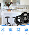 Electric Stove Drip Pan Set 8 Inch And 6 Inch Replacement Bowls WB31M19 WB31M20 2 Pack Black in kitchen setting