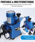 Handheld Glass Edge Polishing Grinder, Portable Electric Glass Beveling Machine, 8000 RPM with 8 Diamond Wheels