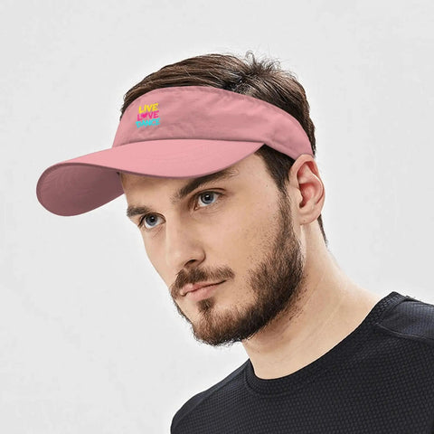 Man wearing Cooling Fashion Cap For Men Dope Pink Athletic Visor Hat with adjustable buckle for outdoor activities