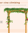 90 Inch Wood Garden Arbor Arch with Trellis Wall for Climbing Plants and Hanging Vines, vine-covered arbor showcasing growth potential