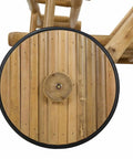 Premium Bamboo Serving Trolley Featuring Slick Smooth Rolling Casters For Easy Room To Room Transit And A Rock Solid Mobile Bar Or Kitchen Rolling Cart Option Built To Conquer Your Daily Grind Without Breaking A Sweat wheel detail showing bamboo construction and smooth gliding surface.