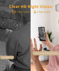 Movable Indoor WiFi Pet Cam with 1080P Video Night Vision And 2 Way Talk, capturing baby and senior, app on phone.