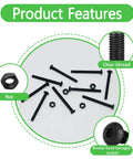 150Pcs M3x30mm Button Head Socket Cap Bolts 304 Stainless Steel Black Zinc Plated Allen Hex Drive Fully Threaded Hardware on white surface.