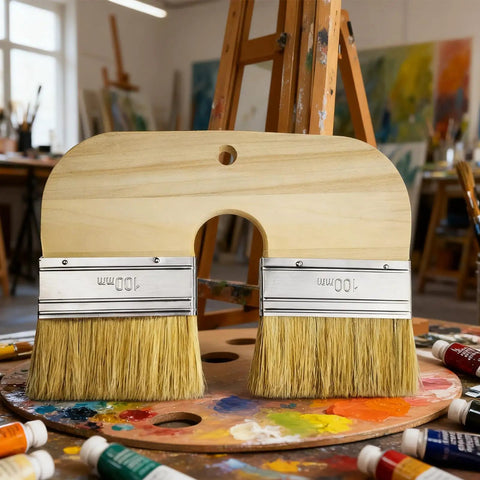 Dope U Shape Deck Stain Brush With Double Bristles For Smooth Color Coating, All Purpose Applicator in colorful studio