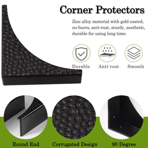 Heavy Duty Corner Guards For Furniture And Office Desks Zinc Alloy Edge Protectors Anti Rust Table Bumpers Built Tough featuring corrugated design.