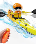 Shark Themed RC Kayak Boat For Kids With 2.4 GHz Remote Control LED Night Lights Kid Friendly Water Toy For Pools Lakes And Baths
