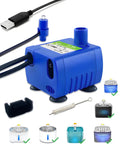 Cat Water Fountain Pump Submersible USB 5V, Ultra Quiet No Fuss Auto Shut Off, Water Level Sensor, LED Indicator, Stainless Steel IP68, Replacement Pump Compatible With DR-DC160, Automatic Pet Water Dispenser
