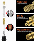 Diagram of Heat Set Insert Tip Set With Soldering Iron 60W showing threaded inserts, brass tips, and design features for plastic parts.
