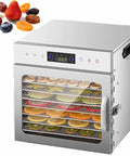 Built Tough Eight Tray Food Dehydrator Large Capacity Machine With Stainless Steel Racks showing transparent door and digital controls.