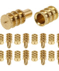 Copper Pin Hardware Set For Table Leaves And Dowel Fasteners, Lifetime Table Parts, Easy Assembly, DIY Friendly Cabinet Hardware, Spare Replacement Pins And Table Hardware For Woodworking Projects, brass set of 18