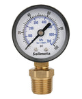 2 Inch Well Pump Pressure Gauge For Water Systems 0 To 100 Psi With Quarter Inch Lower Mount And Half Inch NPT Adapter