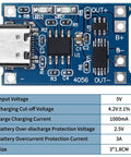 TP4056 Lithium Battery Charging Module And Protection Board With Type C Input 15 Pack, compact size 3*1.8cm for DIY projects.