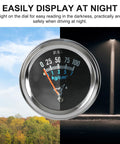 12V oil pressure gauge kit with night illumination, chrome bezel, and easy-to-read 0-100 PSI dial in daylight and darkness.