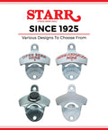 Heavy Duty Vintage Wall Mounted Bottle Opener Zinc Plated Cast Iron Beer Cap Remover No Sweat Setup Ready To Hang Mount Kit For Garage Bar Patio Kitchen Killer Gear, four designs.