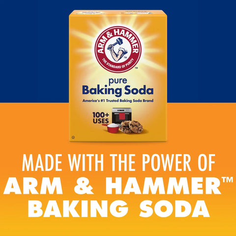 Arm & Hammer pure baking soda box, 100+ uses, 1 lb, for cleaning, deodorizing, and baking