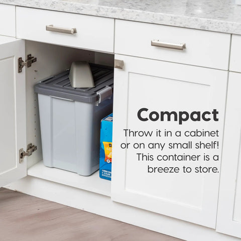 Stackable Dog Food Storage Container With Airtight Gasket Seal And Four Latches Holds Up To 30 Lbs In Cabinet