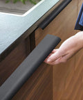 Hidden Cabinet Handle For Drawers And Doors Curved Aluminum Alloy Pull Concealed Door Knob Black Finish 1200mm Length