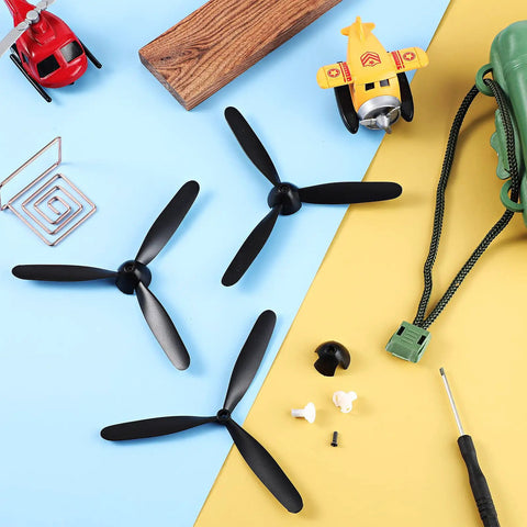 Three Sets Spare RC Plane Propellers 3 Blade Pack Compatible With 76111 BF109 Remote Control Airplane and accessories