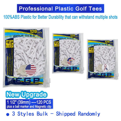 One And A Half Inch Plastic Golf Tees Short Tees For Irons Hybrids Par Threes And Driving Range Game Ready Bulk Pack Of 120 With Four Prongs High Visibility White Low Resistance Performance Tees