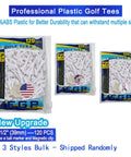 Short Golf Tees 120 Pack One And A Half Inch 4 Prongs Low Friction ABS Plastic White Tees for Irons Par Threes Hybrids Display